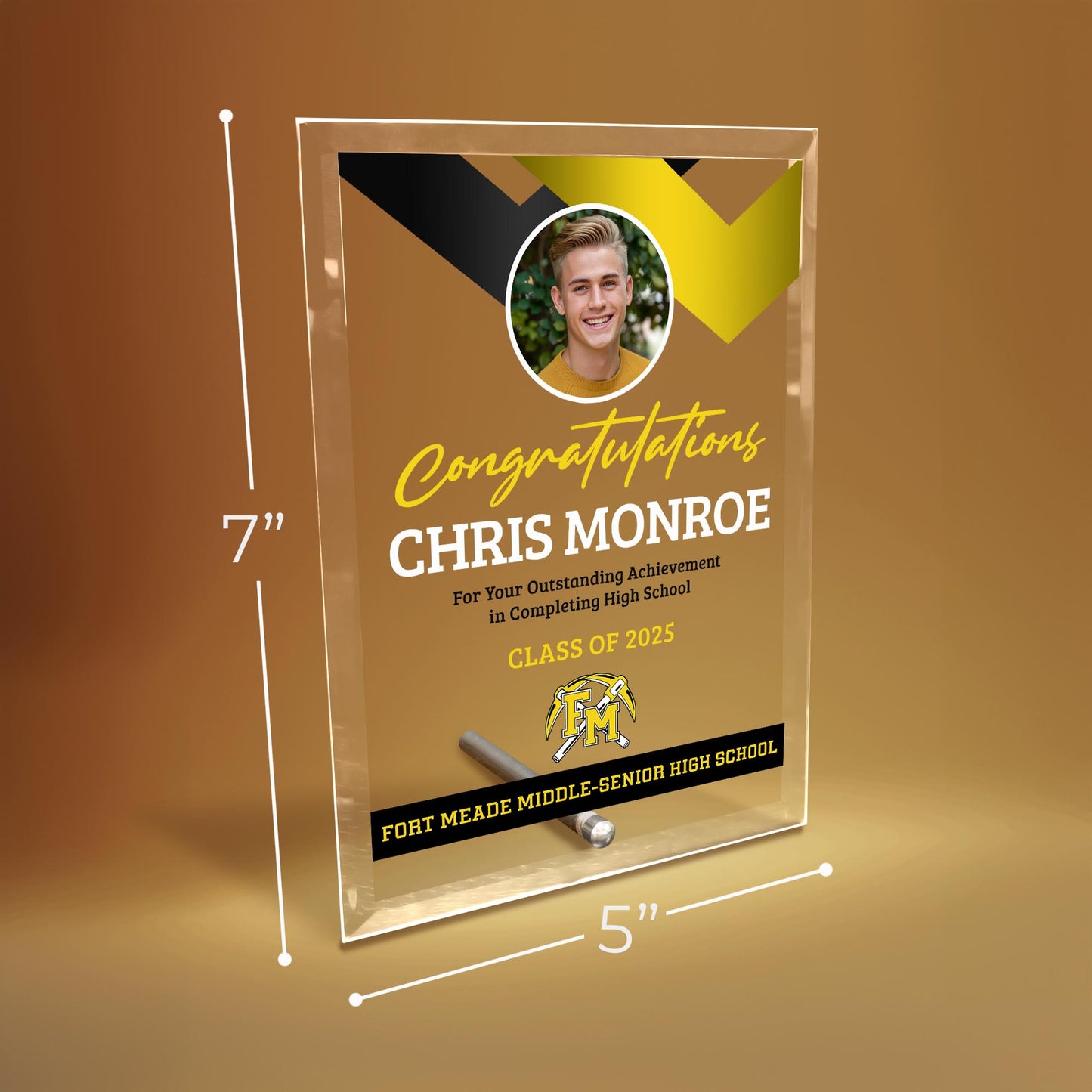 Fort Meade Middle-Senior High School Glass Plaque Design 1