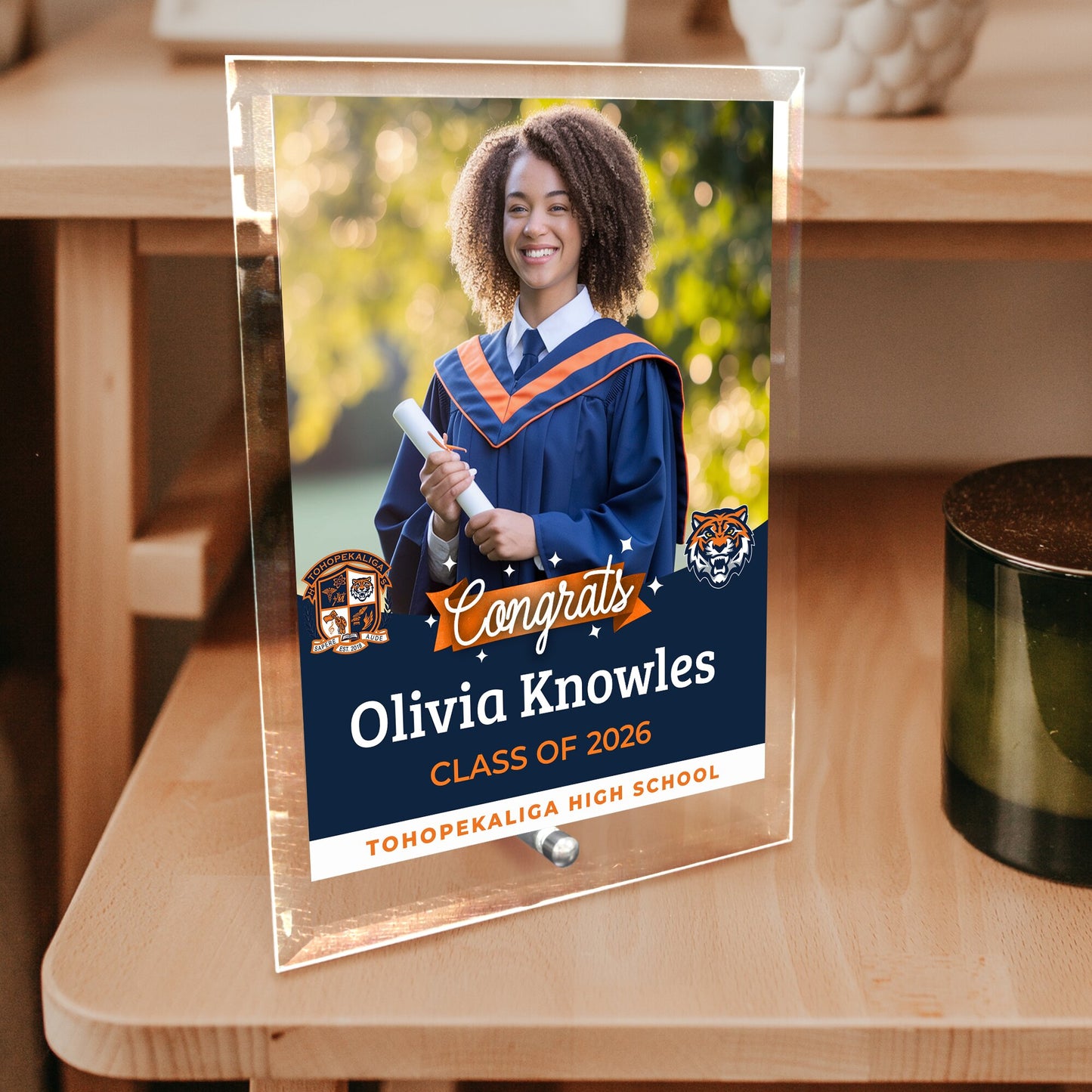 Tohopekaliga High School Glass Plaque Design 6