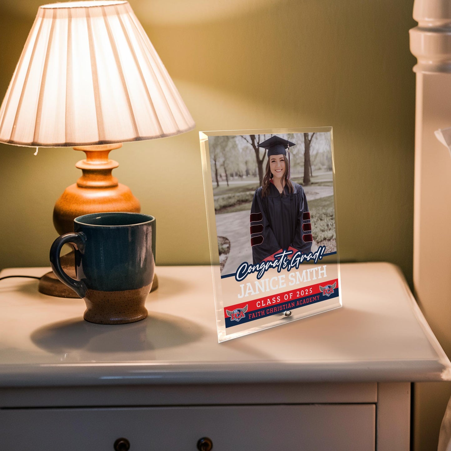 Faith Christian Academy Glass Plaque Design 2