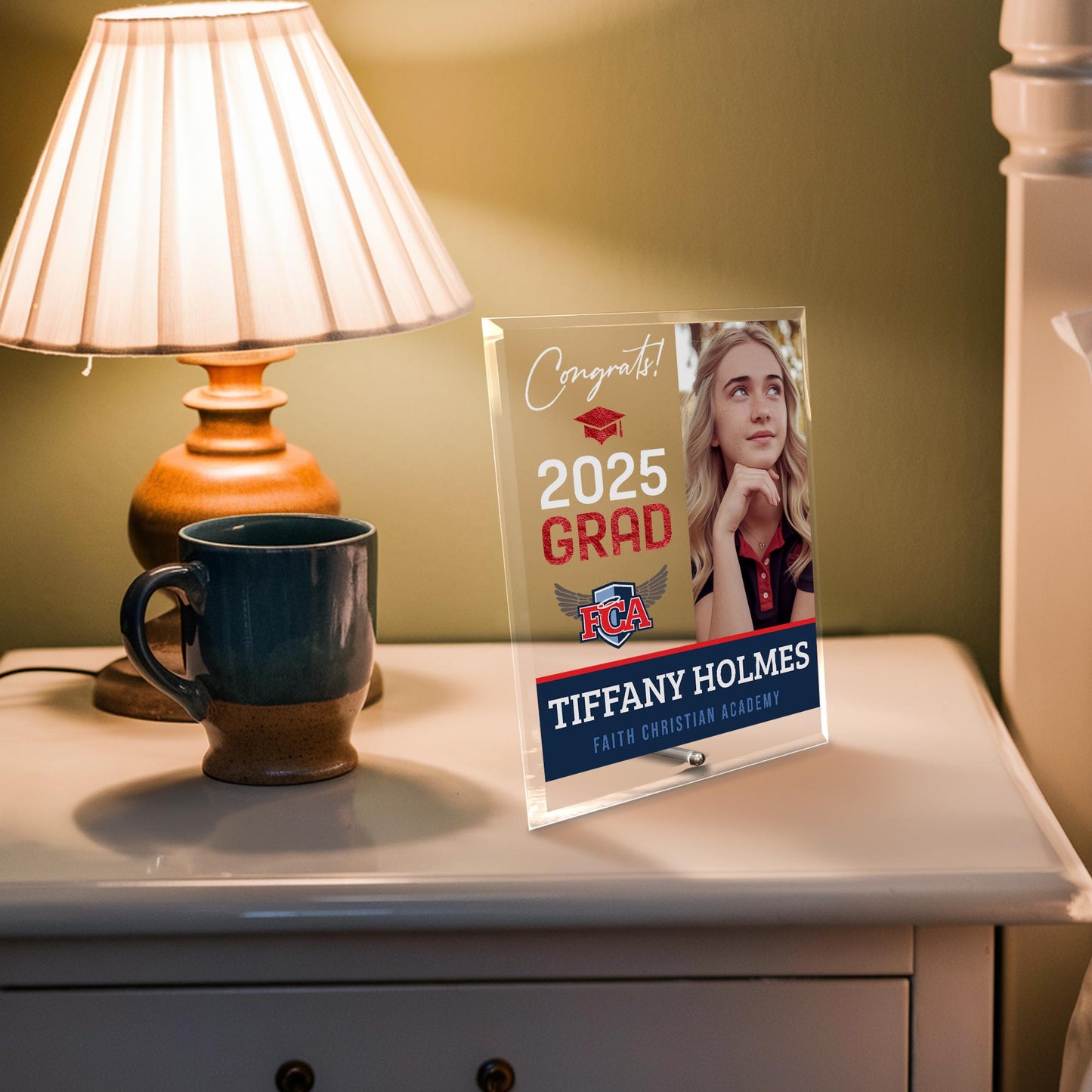 Faith Christian Academy Glass Plaque Design 4