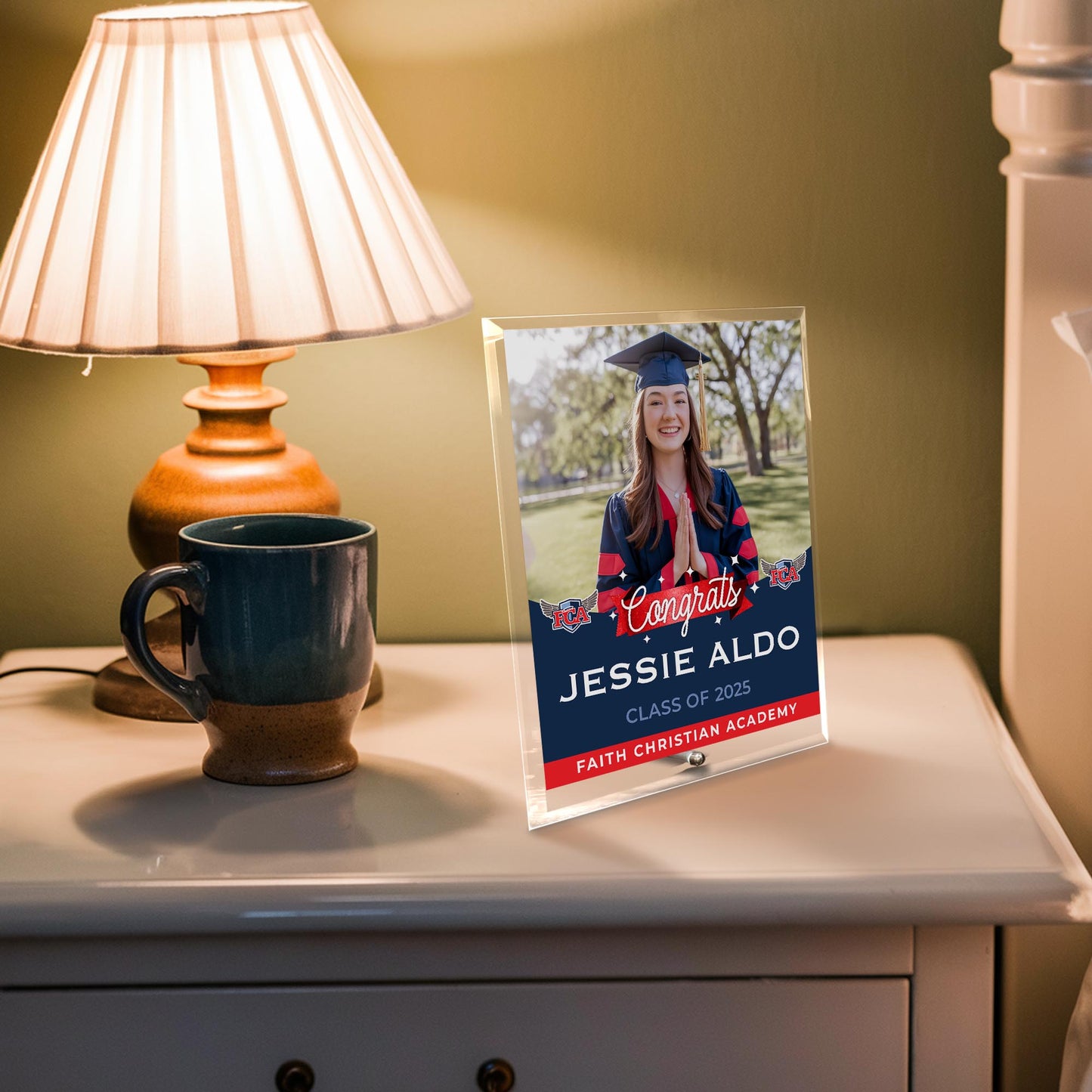 Faith Christian Academy Glass Plaque Design 6