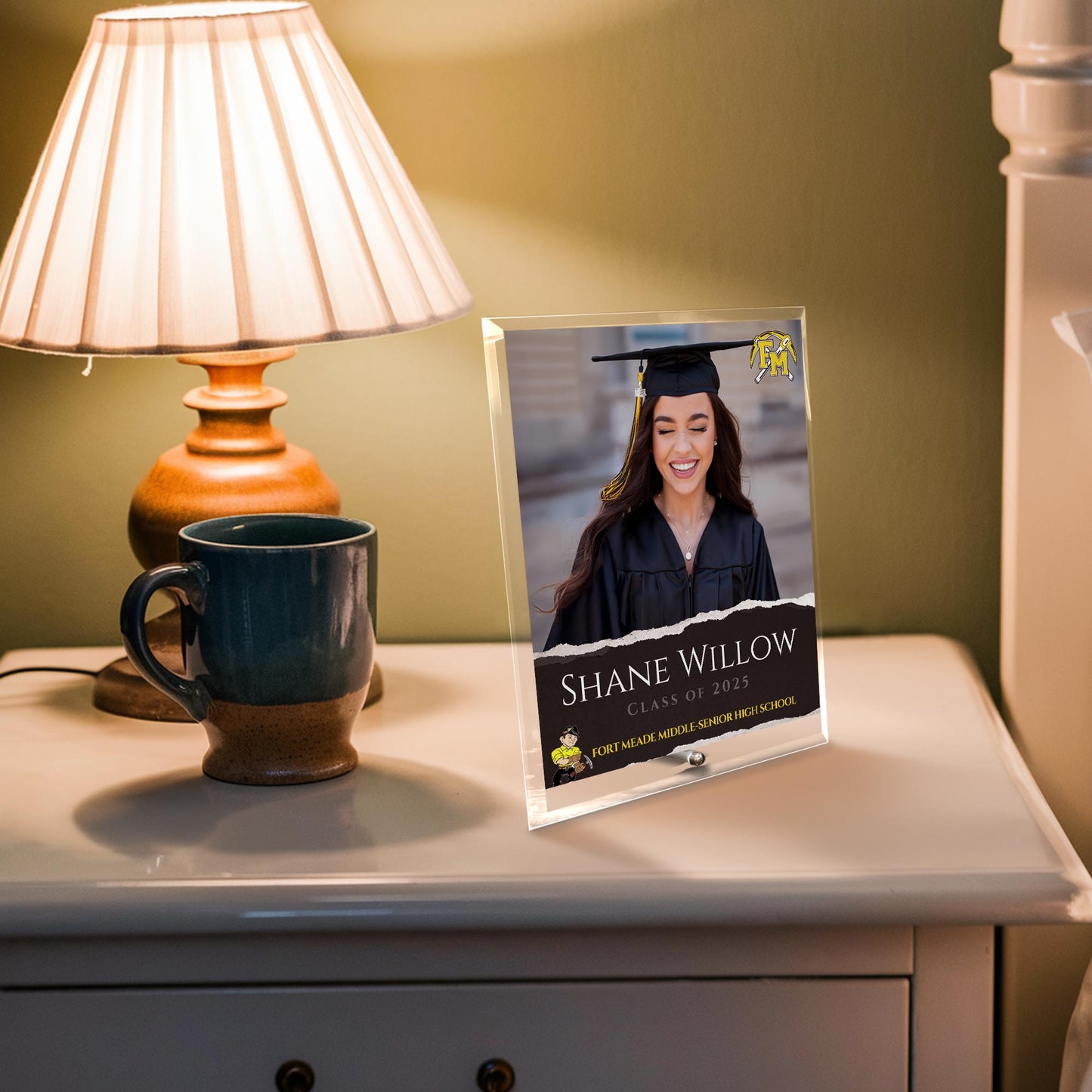 Fort Meade Middle-Senior High School Glass Plaque Design 3