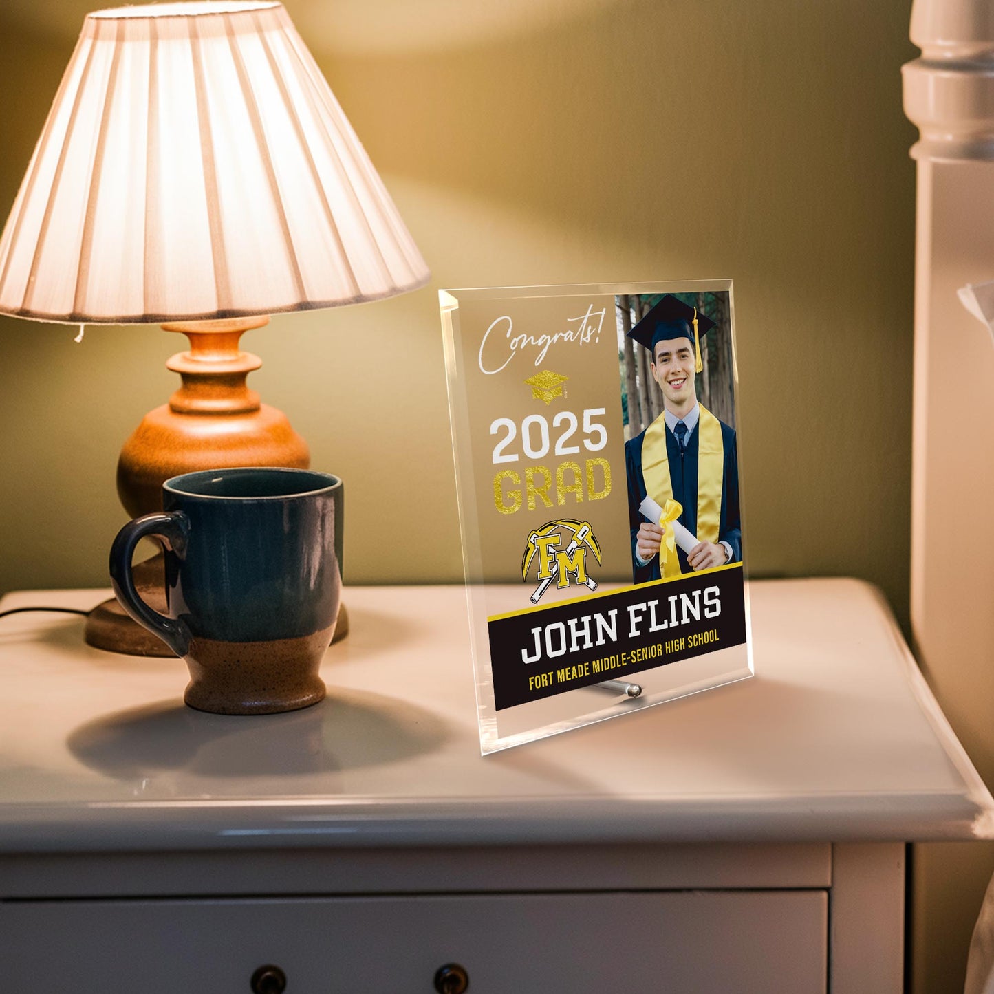 Fort Meade Middle-Senior High School Glass Plaque Design 4