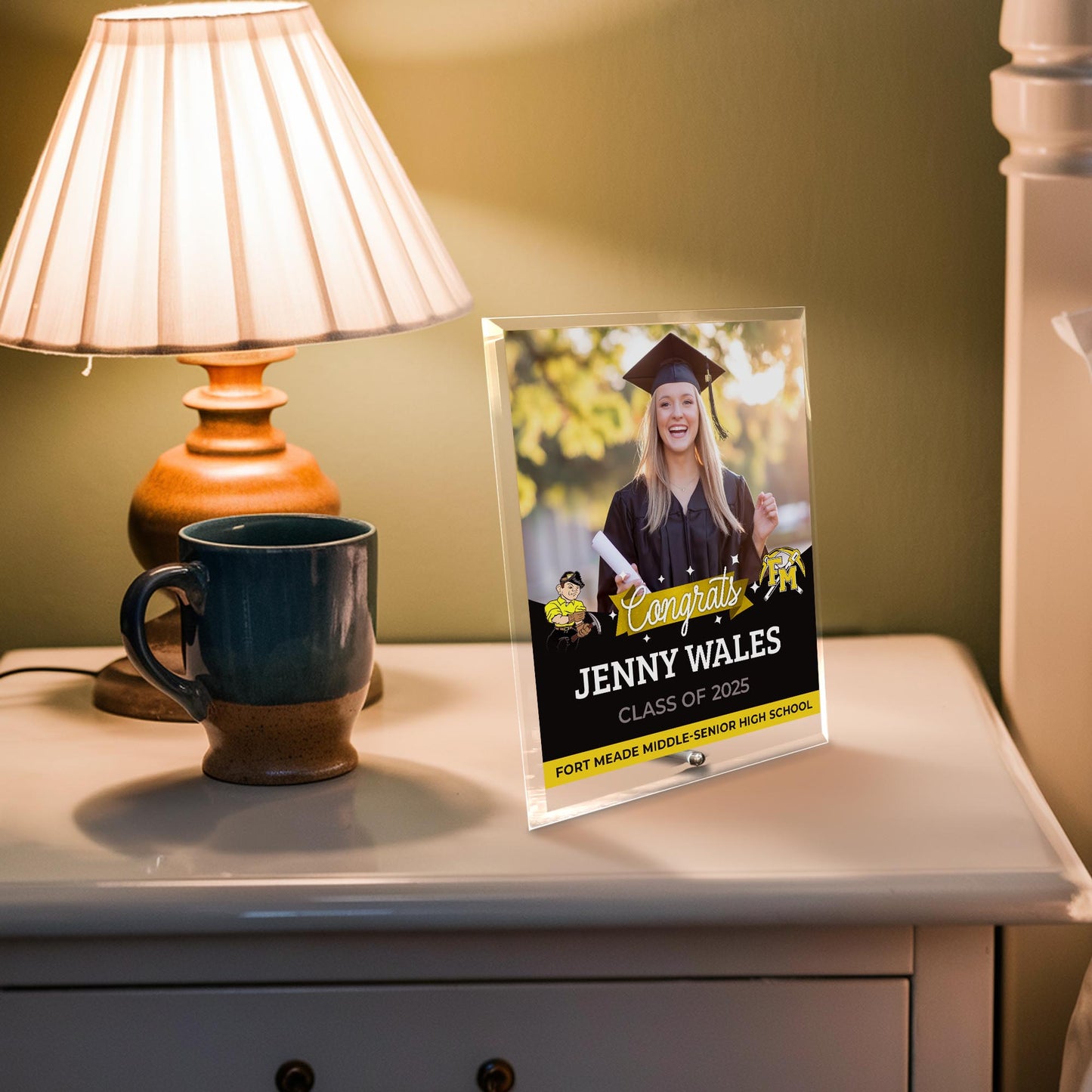 Fort Meade Middle-Senior High School Glass Plaque Design 6