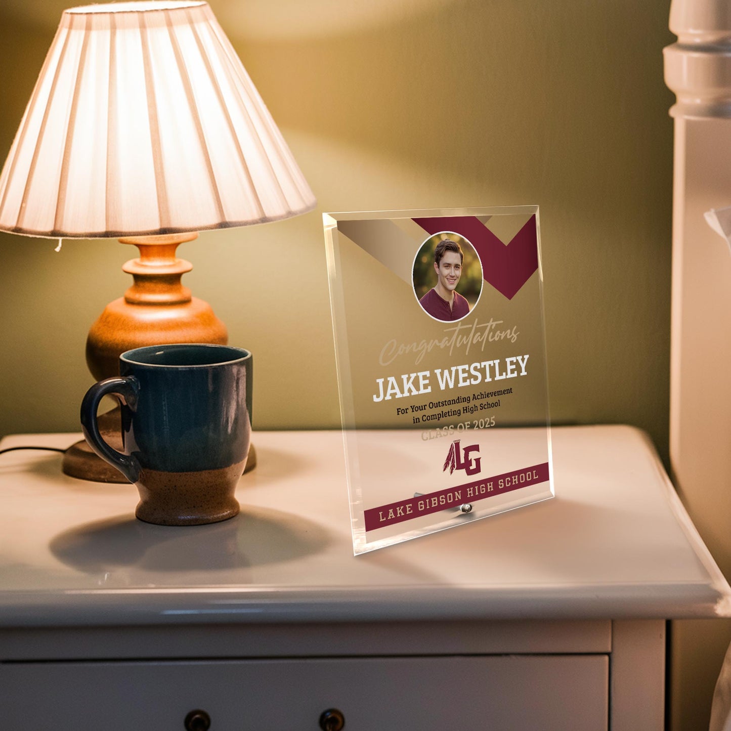 Lake Gibson High School Glass Plaque Design 1