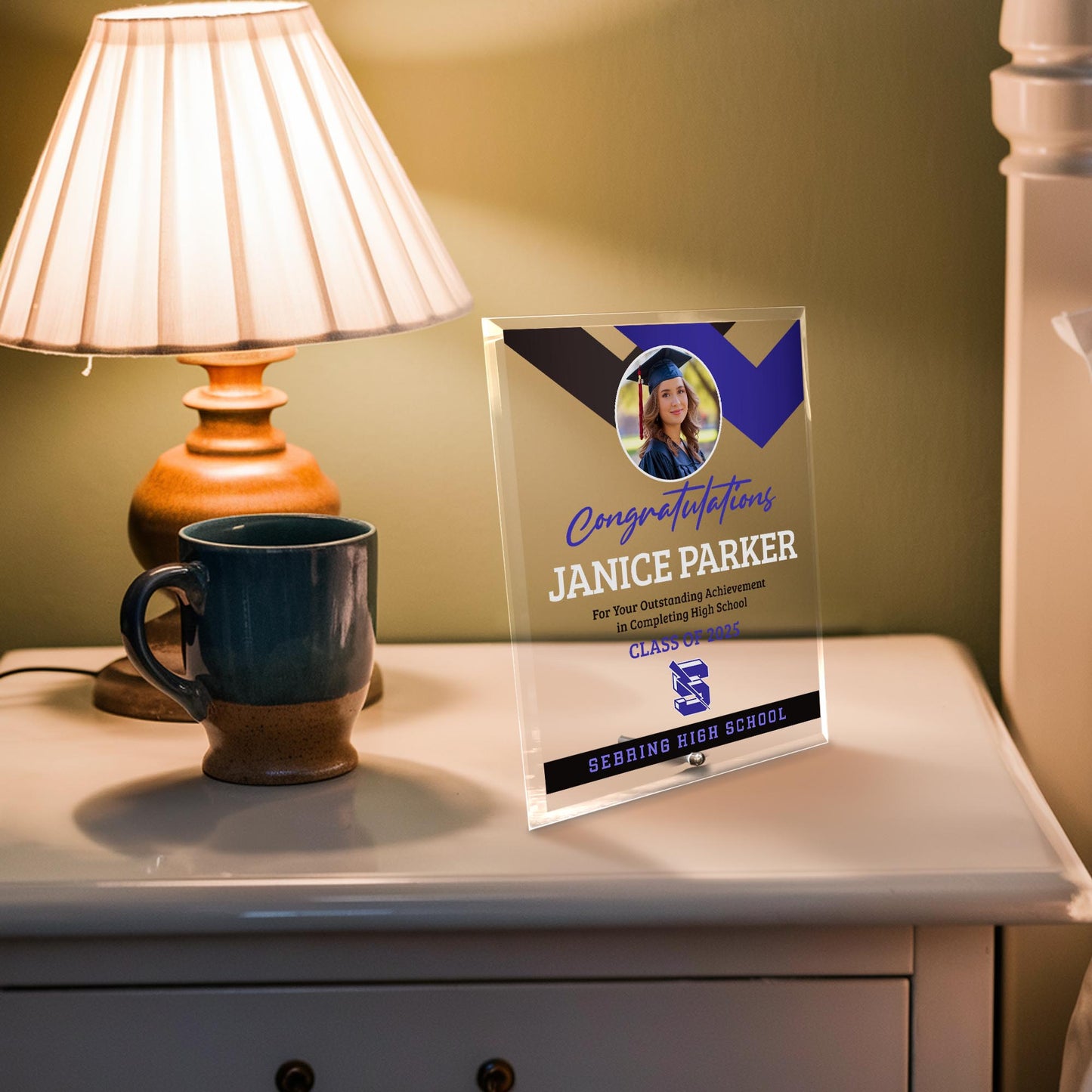 Sebring High School Glass Plaque Design 1