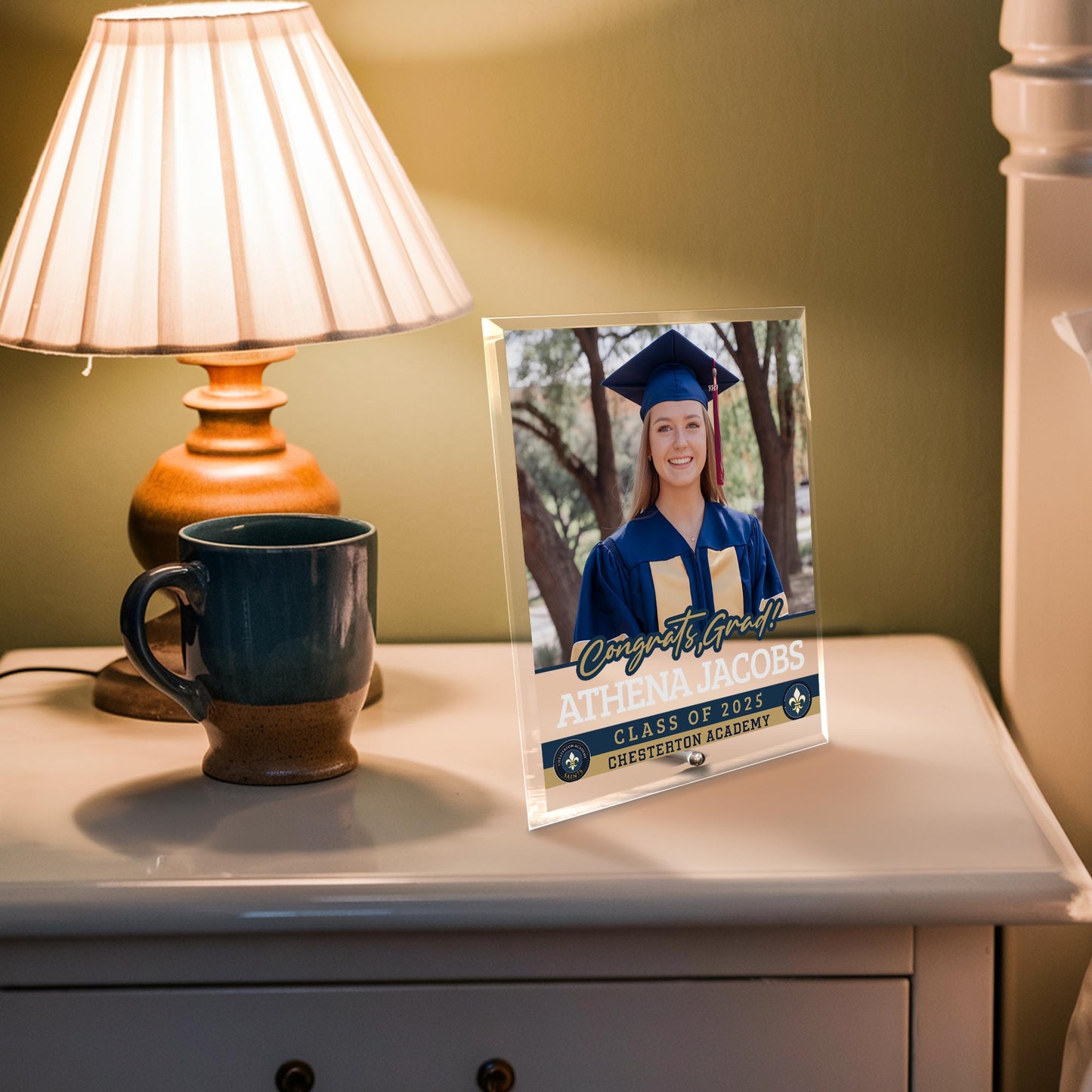 Chesterton Academy of Orlando Glass Plaque Design 2