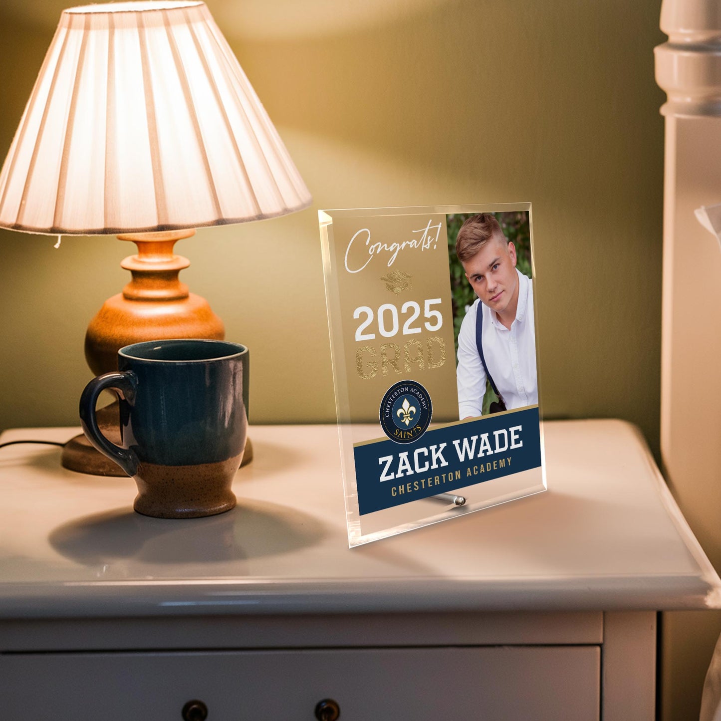 Chesterton Academy of Orlando Glass Plaque Design 4