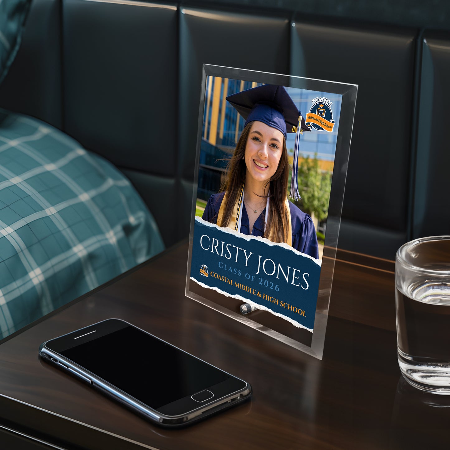 Coastal Middle & High School Glass Plaque Design 3