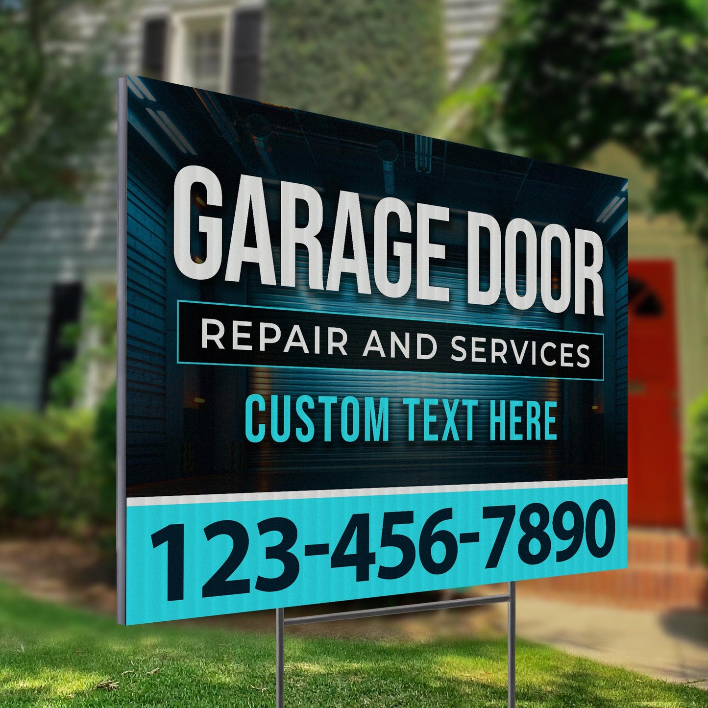 Garage Door Repair Yard Sign Design 8 - BFS-GRGDR-24X18-DS-D8-BFS-GRGDR-24X18-SS-D8