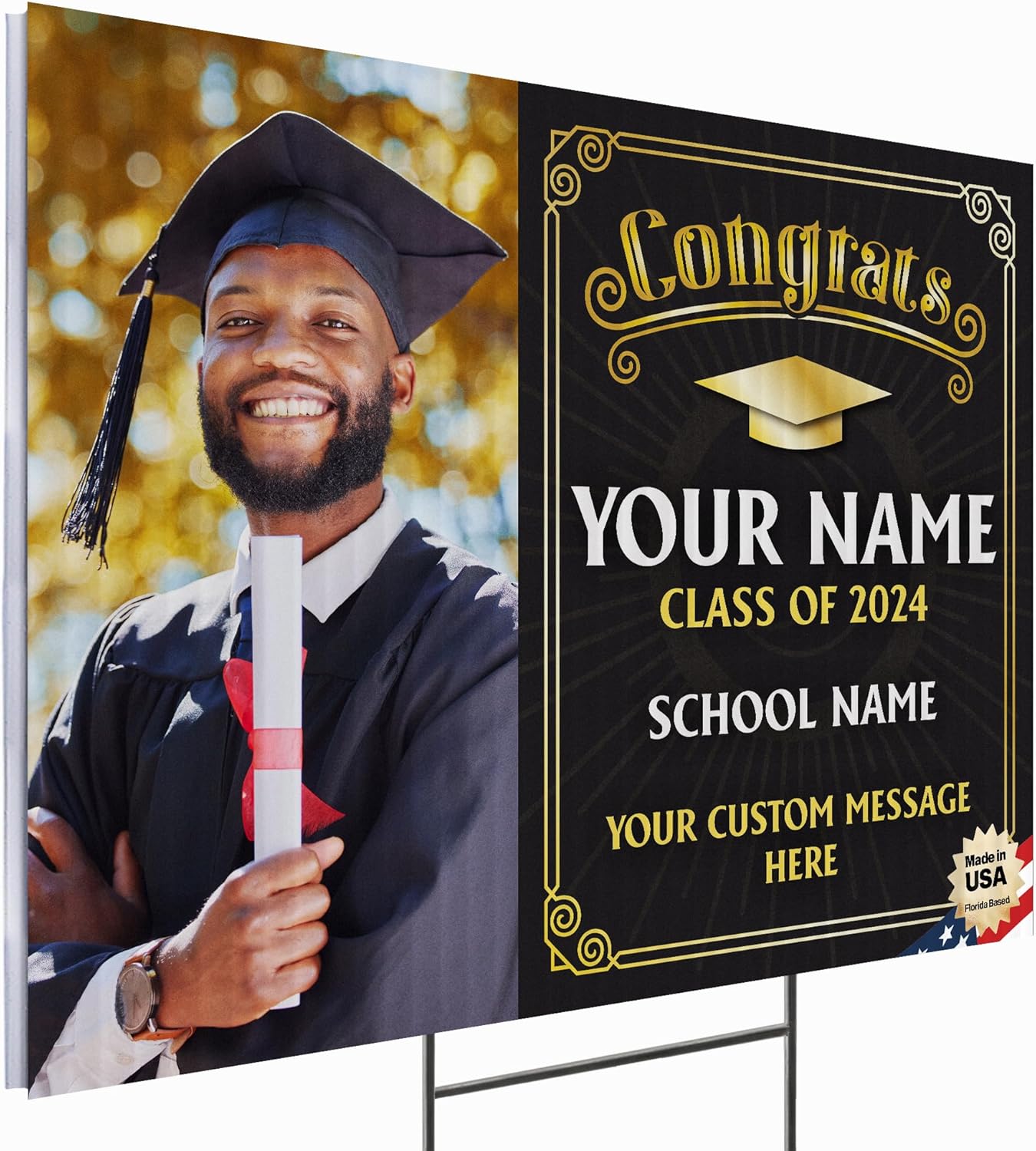 Graduation Yard Sign D2 - BFS-GS24x18-DS-D27-V1-BFS-GS24x18-SS-D27-V1