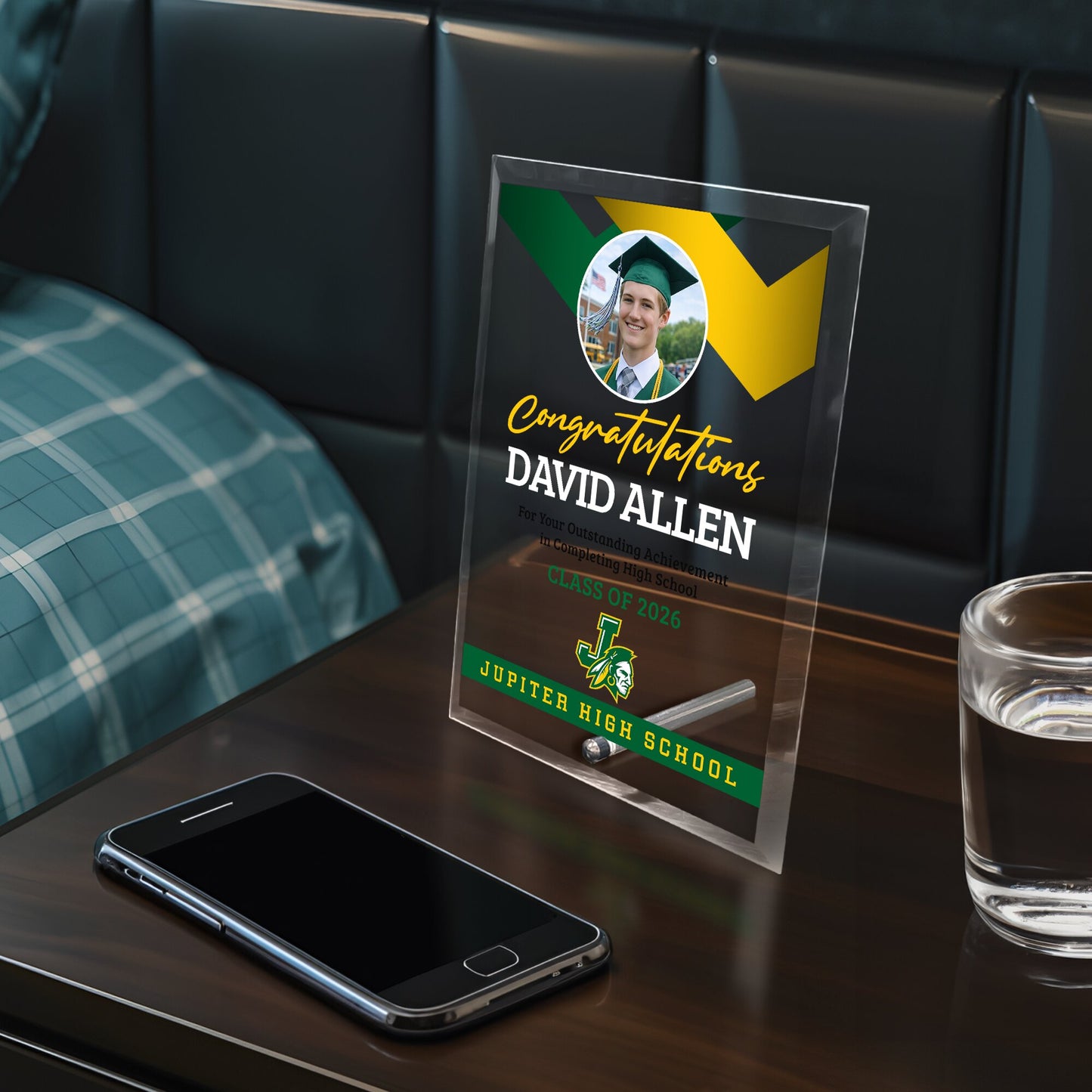 Jupiter High School Glass Plaque Design 1