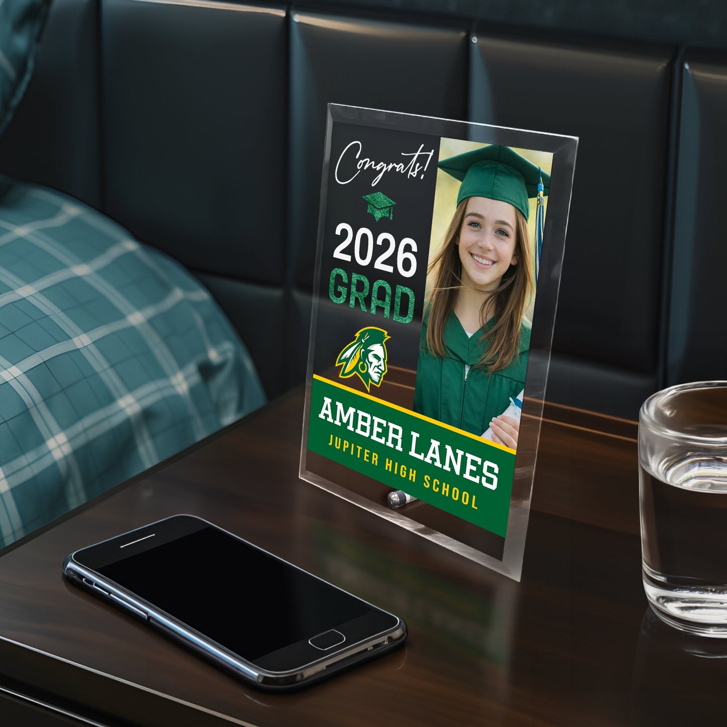 Jupiter High School Glass Plaque Design 4