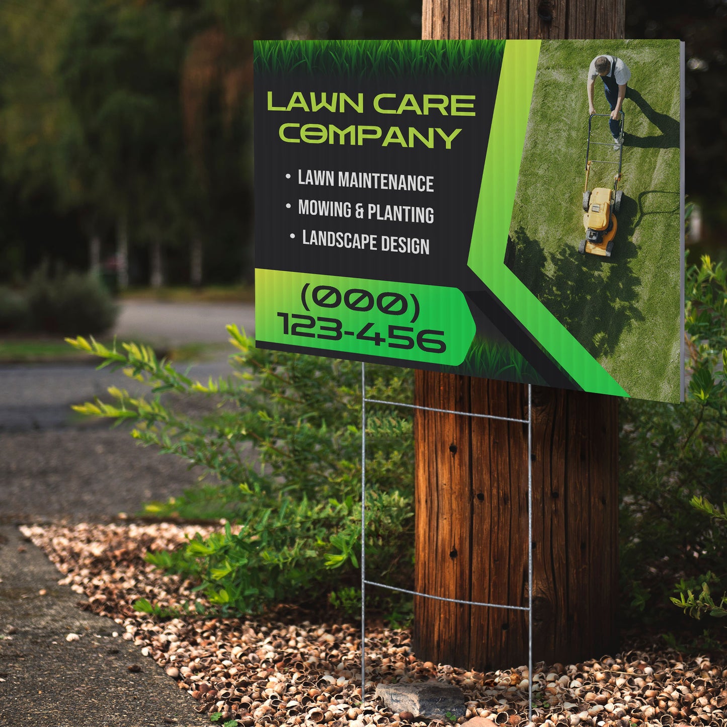Lawn Care Services Yard Sign Design 4 - BFS-LC-24x18-DS-D4-BFS-LC-24x18-SS-D4
