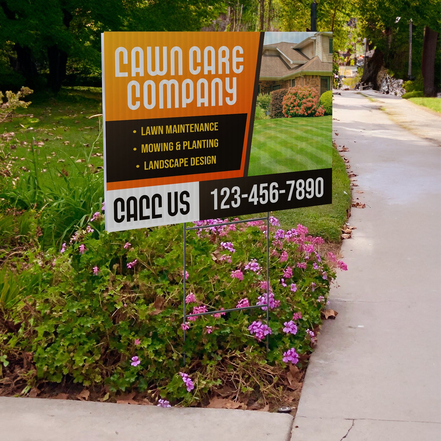 Lawn Care Services Yard Sign Design 7 - BFS-LC-24x18-DS-D7-BFS-LC-24x18-SS-D7