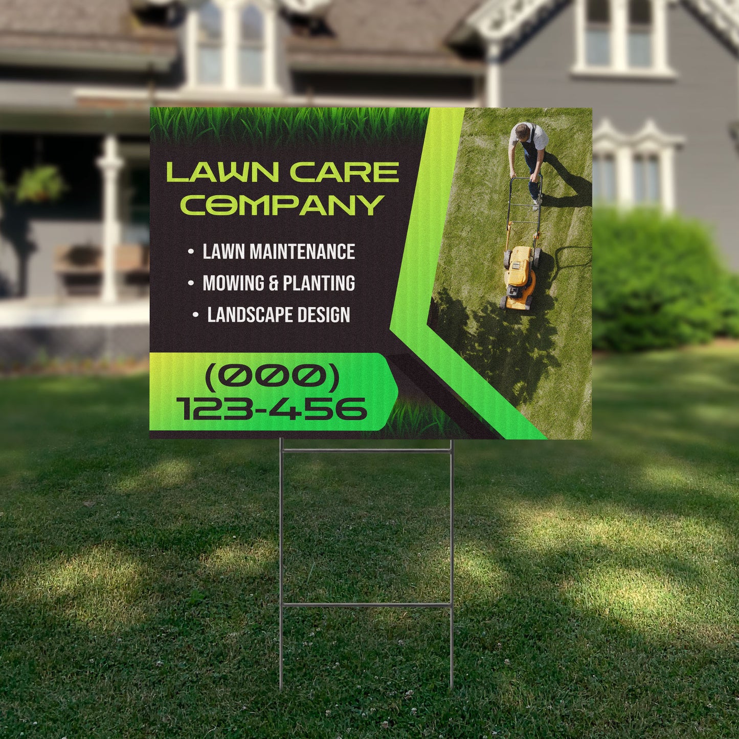 Lawn Care Services Yard Sign Design 4 - BFS-LC-24x18-DS-D4-BFS-LC-24x18-SS-D4