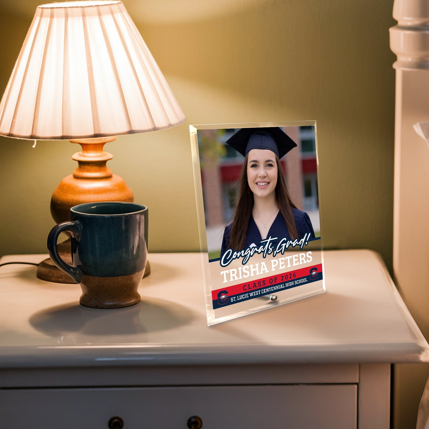 St. Lucie West Centennial High School Glass Plaque Design 2