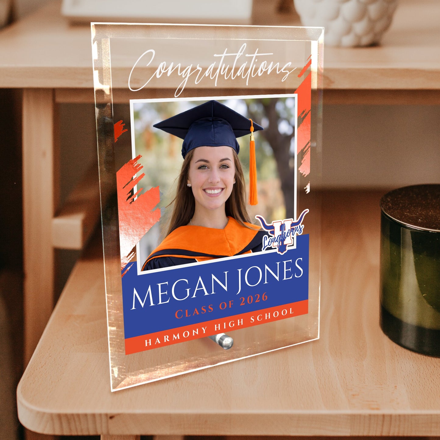 Harmony High School Glass Plaque Design 5