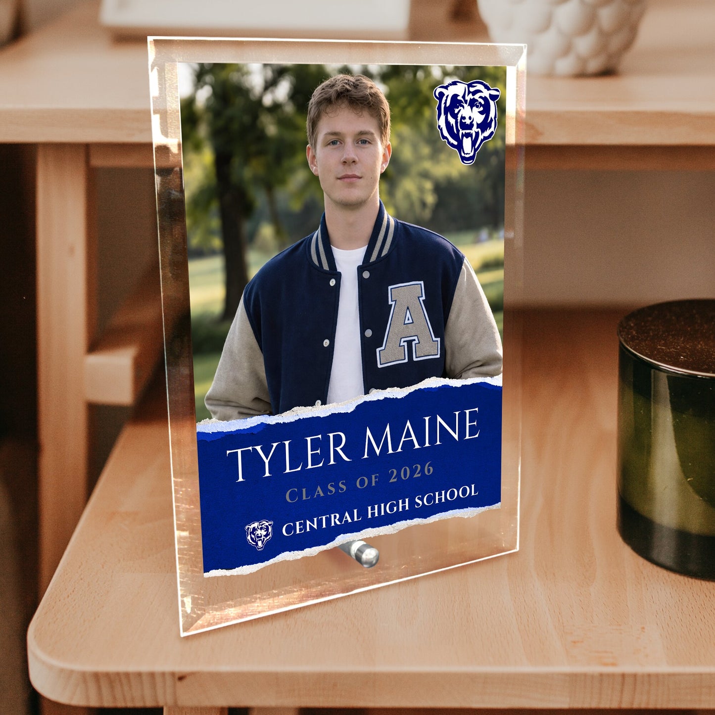 Central High School Glass Plaque Design 3
