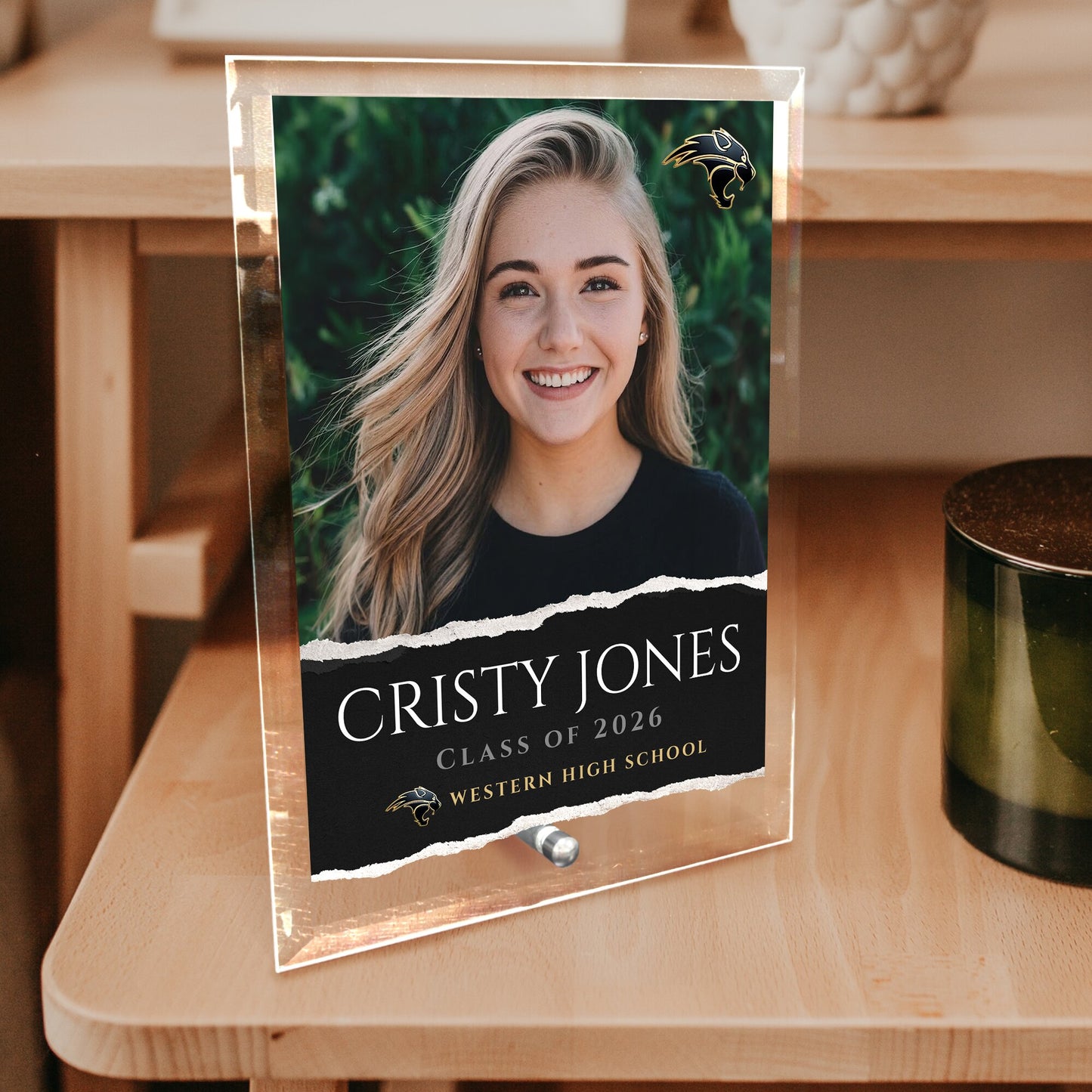 Western High School Glass Plaque Design 3