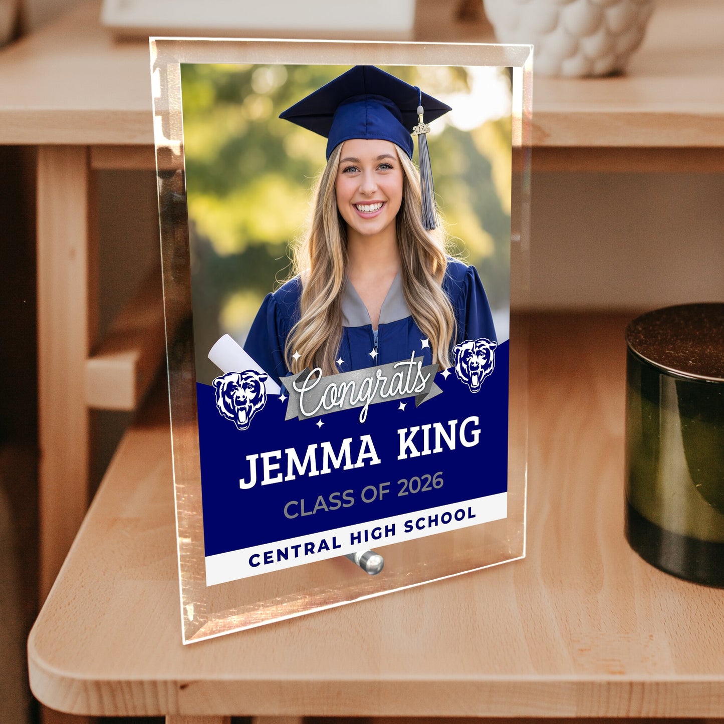 Central High School Glass Plaque Design 6
