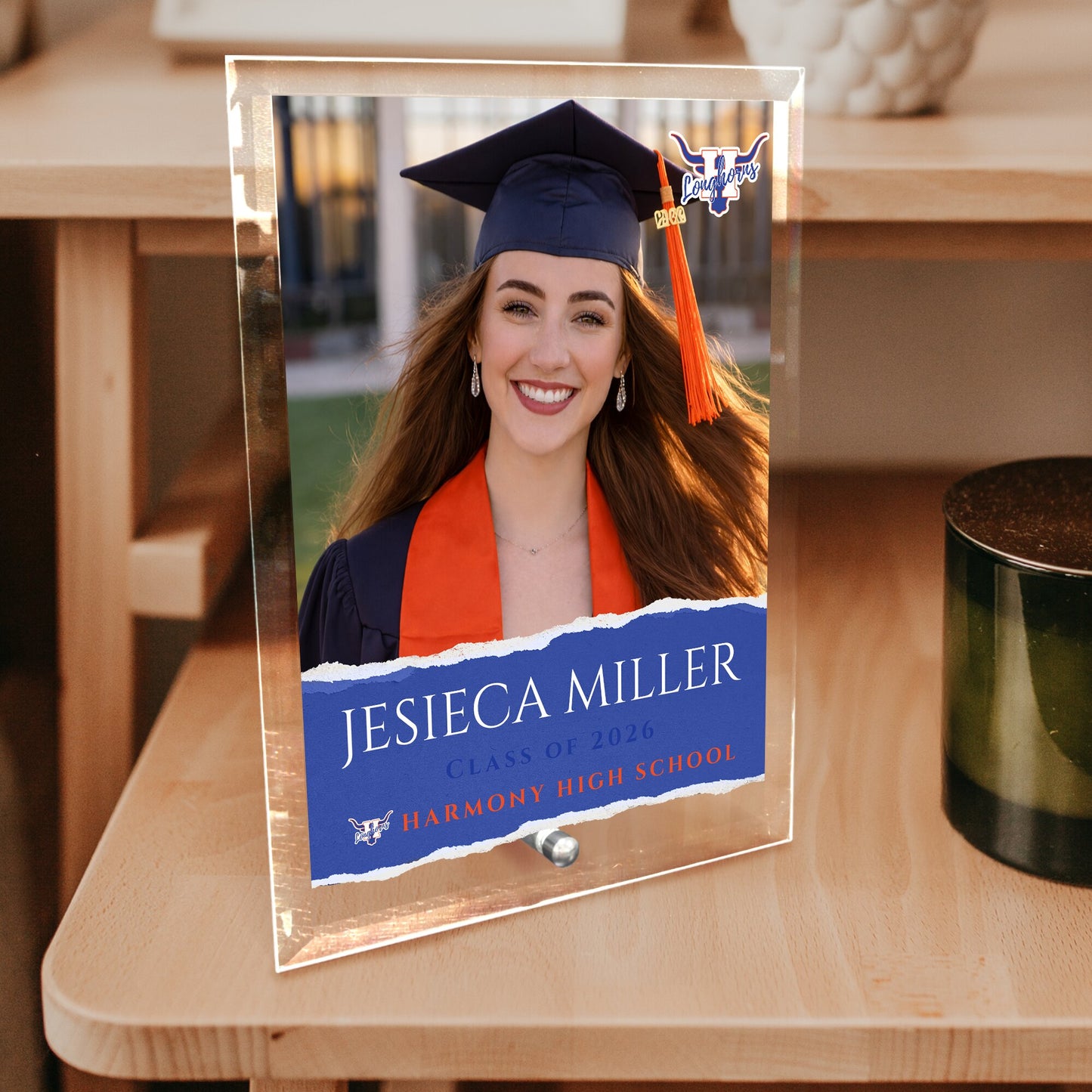 Harmony High School Glass Plaque Design 3