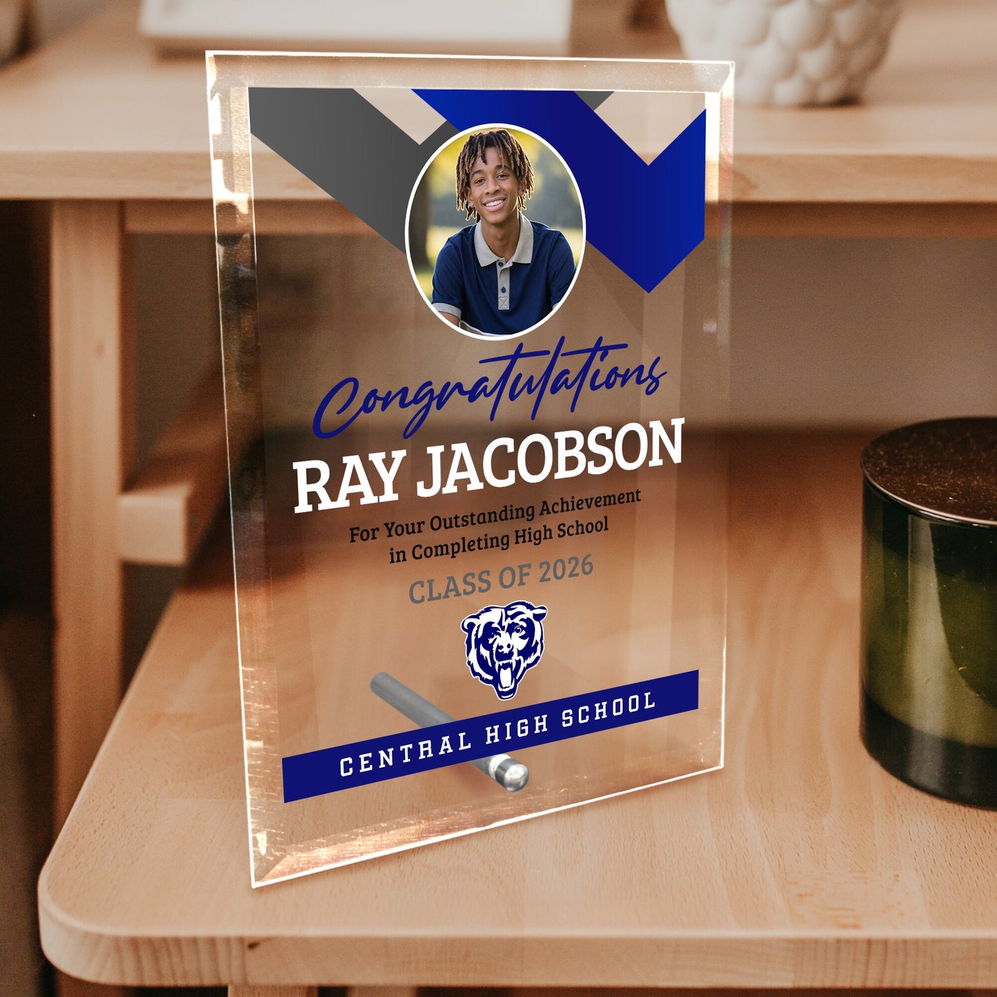 Central High School Glass Plaque Design 1