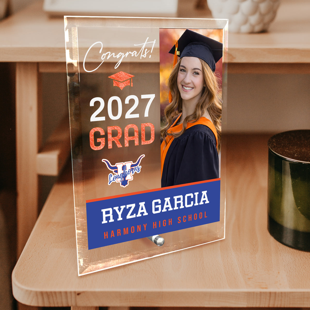 Harmony High School Glass Plaque Design 4