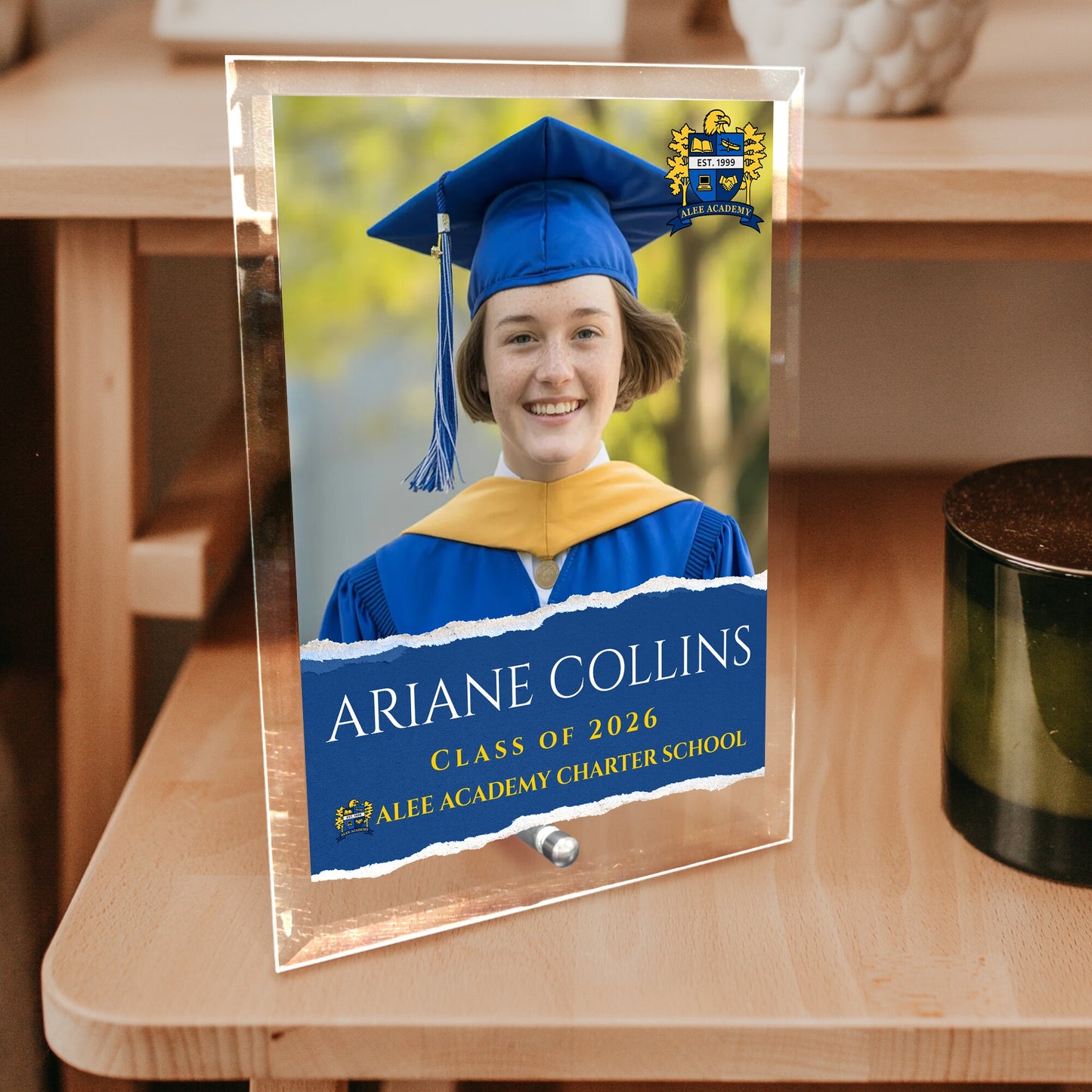 Alee Academy Charter School Glass Plaque Design 3