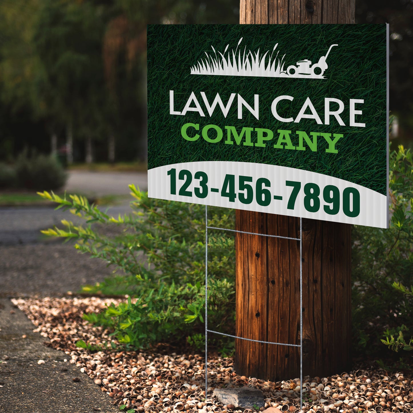 Lawn Care Services Yard Sign Design 1 - BFS-LC-24x18-DS-D1-BFS-LC-24x18-SS-D1