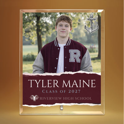 Riverview High School Glass Plaque Design 3