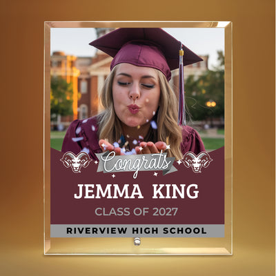 Riverview High School Glass Plaque Design 6