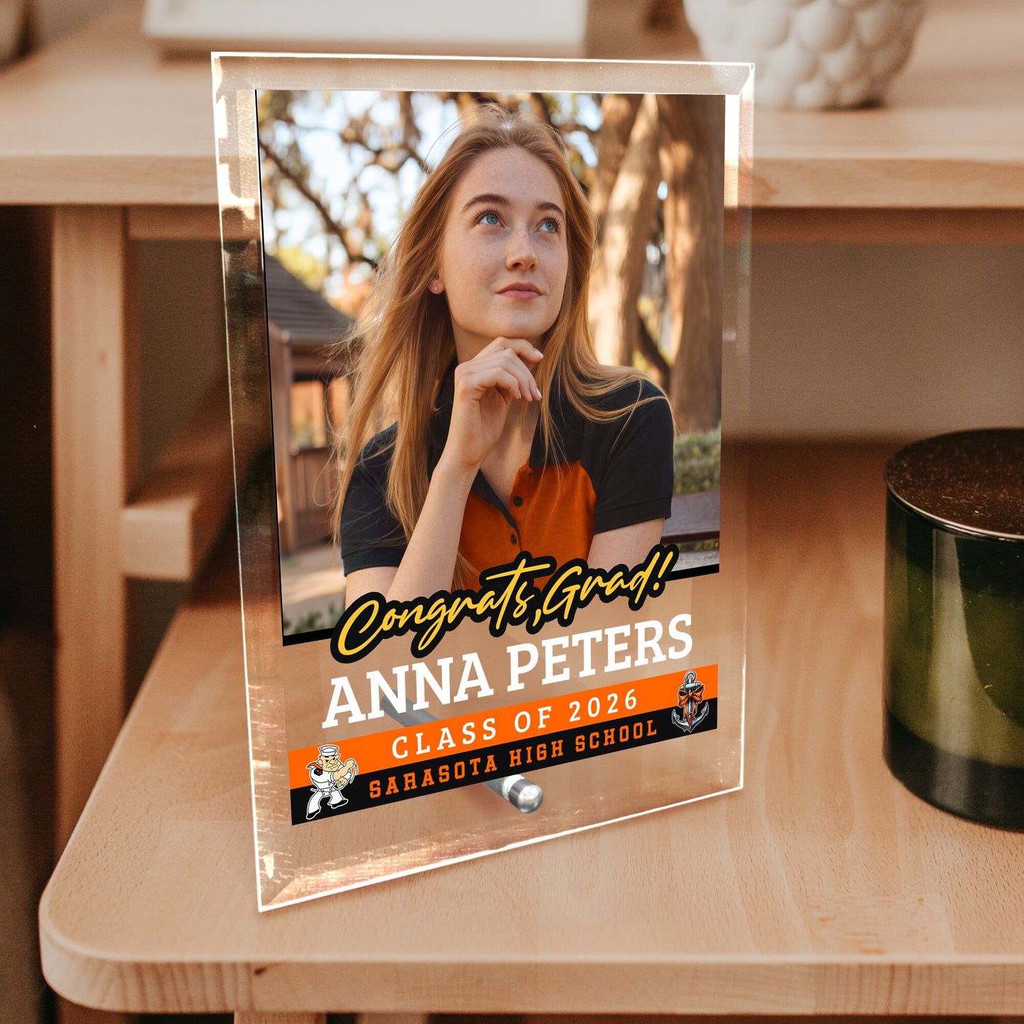 Sarasota High School Glass Plaque Design 2