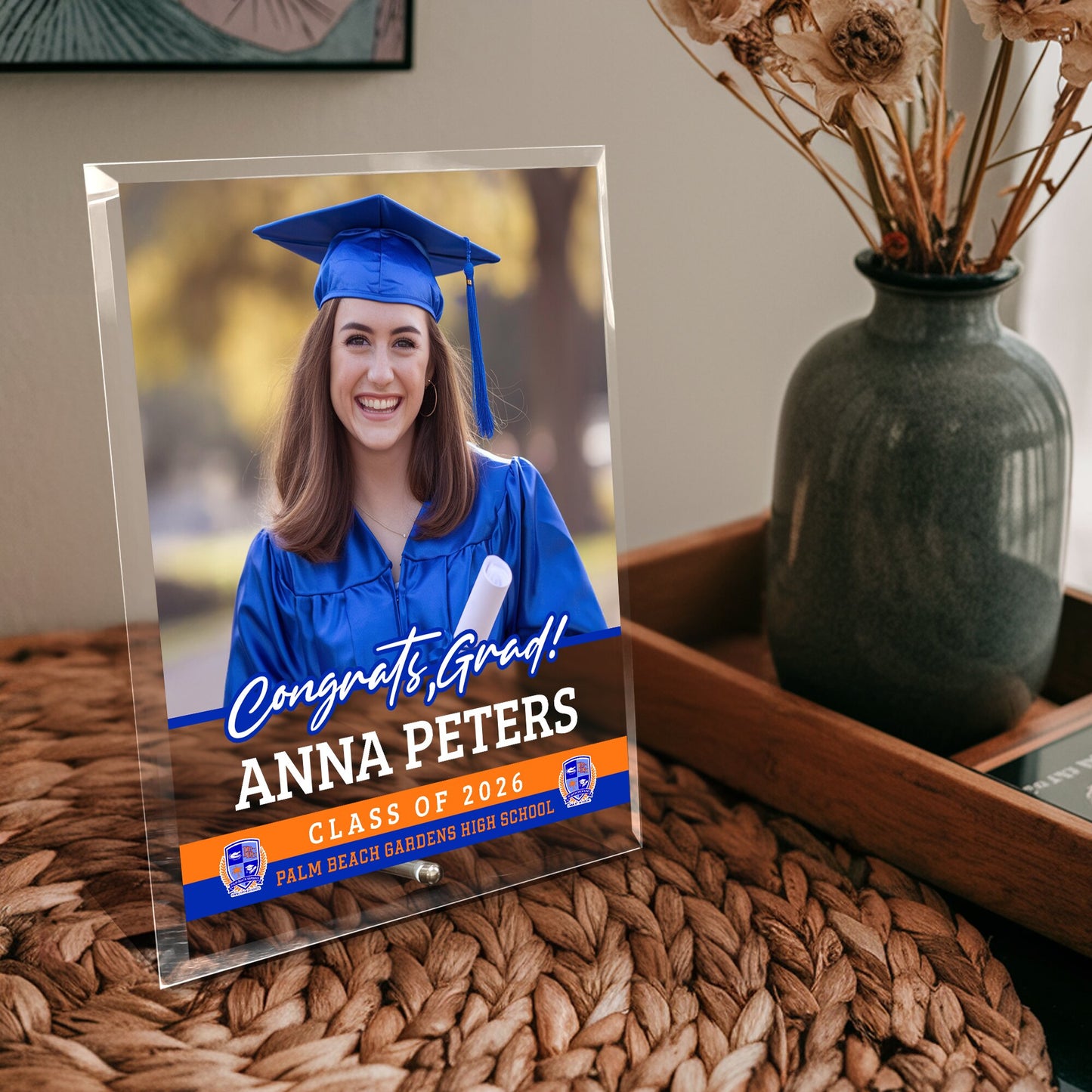 Palm Beach Gardens High School Glass Plaque Design 2