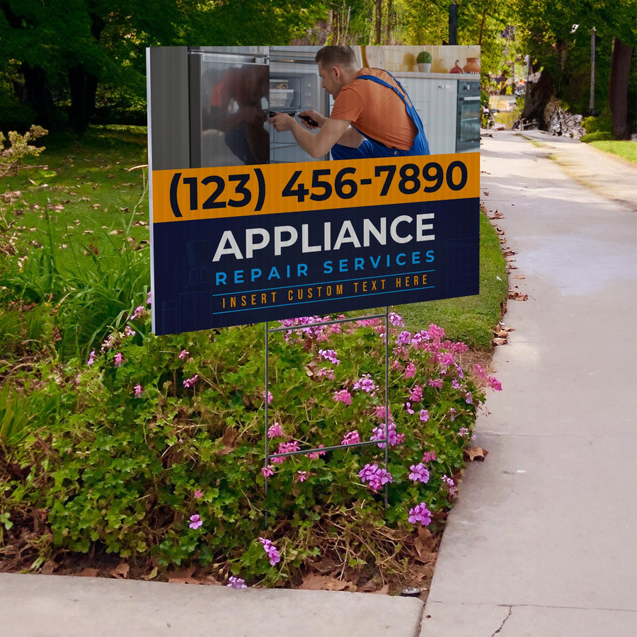 Appliance Repair Services Yard Sign Design 1 -  BFS-APP-24X18-DS-D1-BFS-APP-24X18-SS-D1