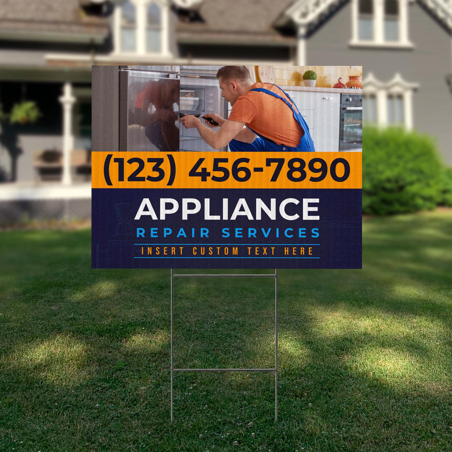 Appliance Repair Services Yard Sign Design 1 -  BFS-APP-24X18-DS-D1-BFS-APP-24X18-SS-D1