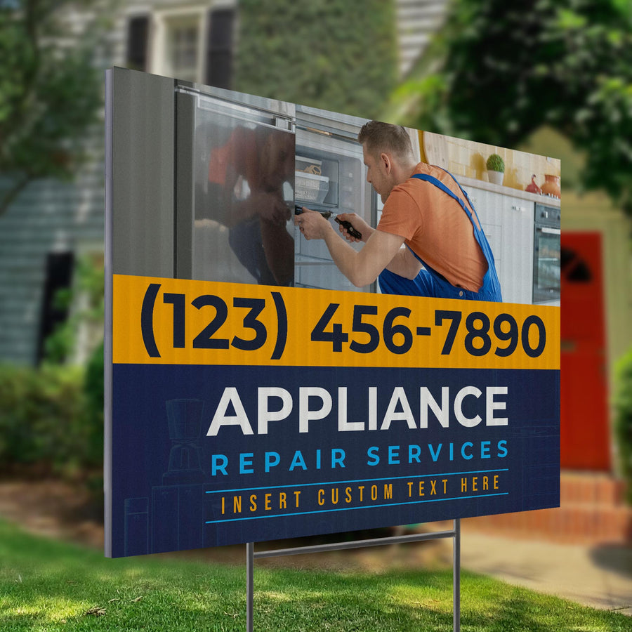 Appliance Repair Services Yard Sign Design 1 -  BFS-APP-24X18-DS-D1-BFS-APP-24X18-SS-D1
