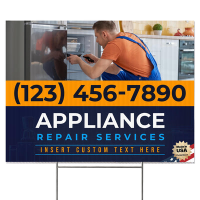 Appliance Repair Services Yard Sign Design 1 -  BFS-APP-24X18-DS-D1-BFS-APP-24X18-SS-D1