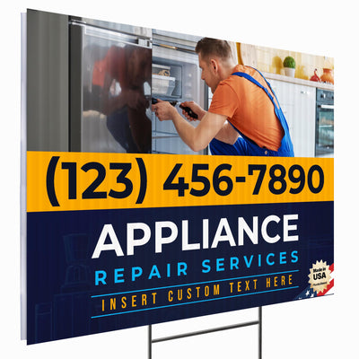 Appliance Repair Services Yard Sign Design 1 -  BFS-APP-24X18-DS-D1-BFS-APP-24X18-SS-D1
