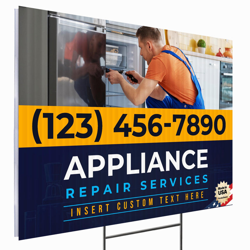 Appliance Repair Services Yard Sign Design 1 -  BFS-APP-24X18-DS-D1-BFS-APP-24X18-SS-D1