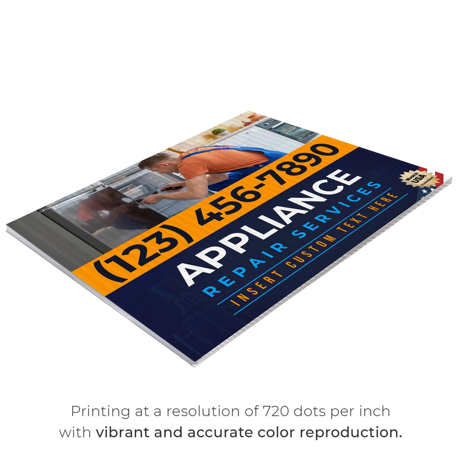 Appliance Repair Services Yard Sign Design 1 -  BFS-APP-24X18-DS-D1-BFS-APP-24X18-SS-D1