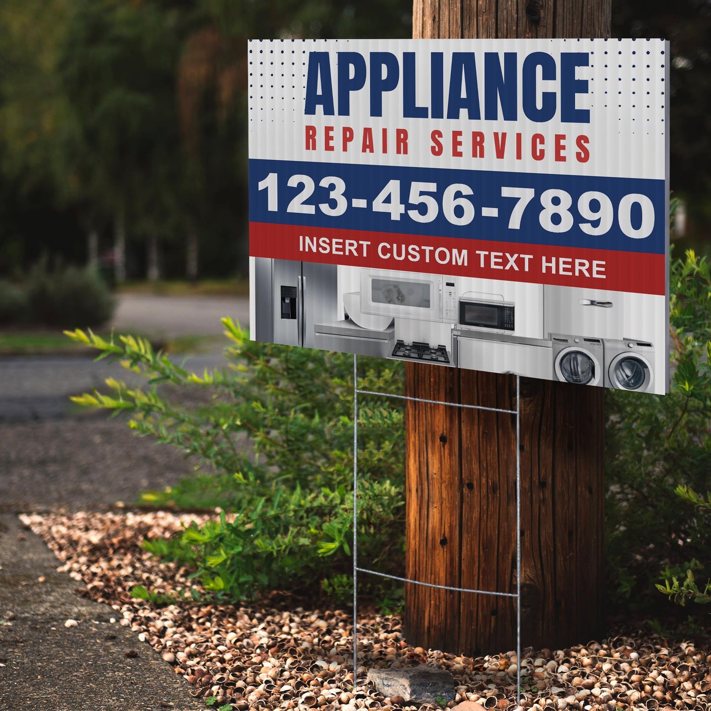 Appliance Repair Services Yard Sign Design 2 -  BFS-APP-24X18-DS-D2-BFS-APP-24X18-SS-D2