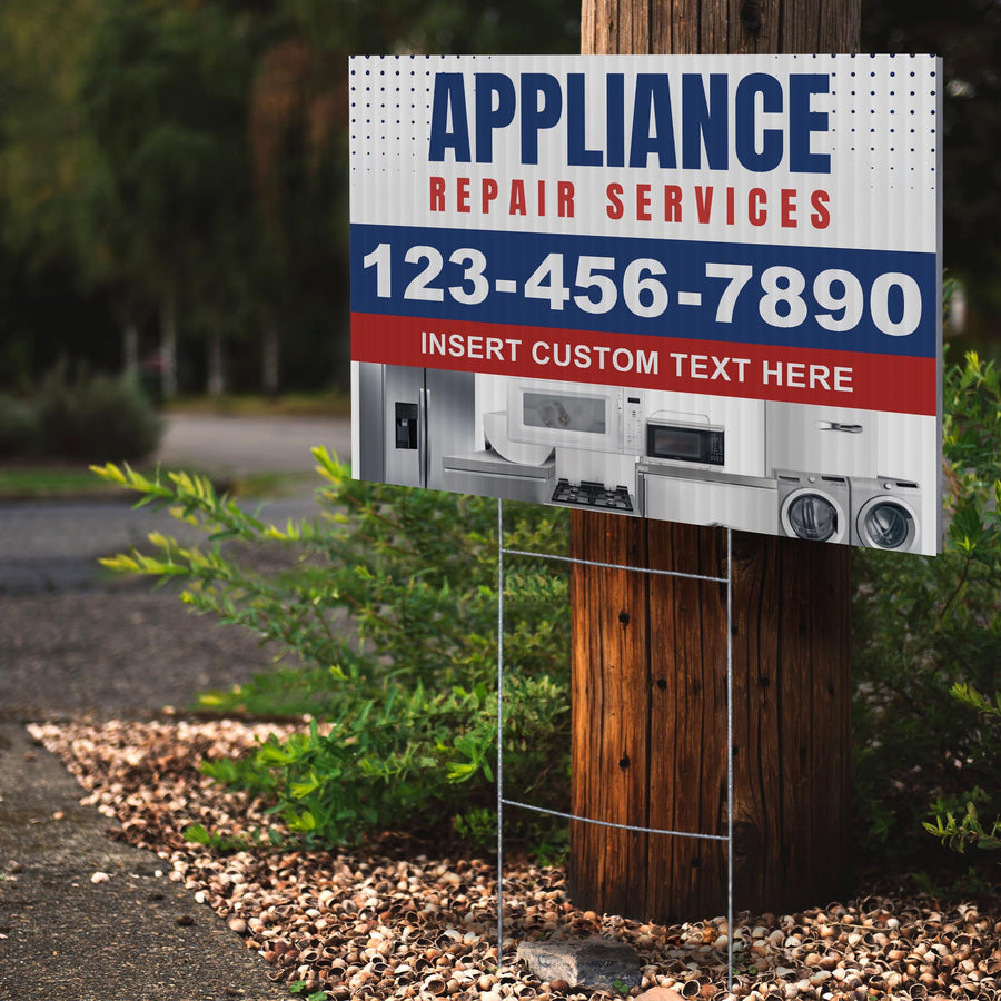 Appliance Repair Services Yard Sign Design 2 -  BFS-APP-24X18-DS-D2-BFS-APP-24X18-SS-D2