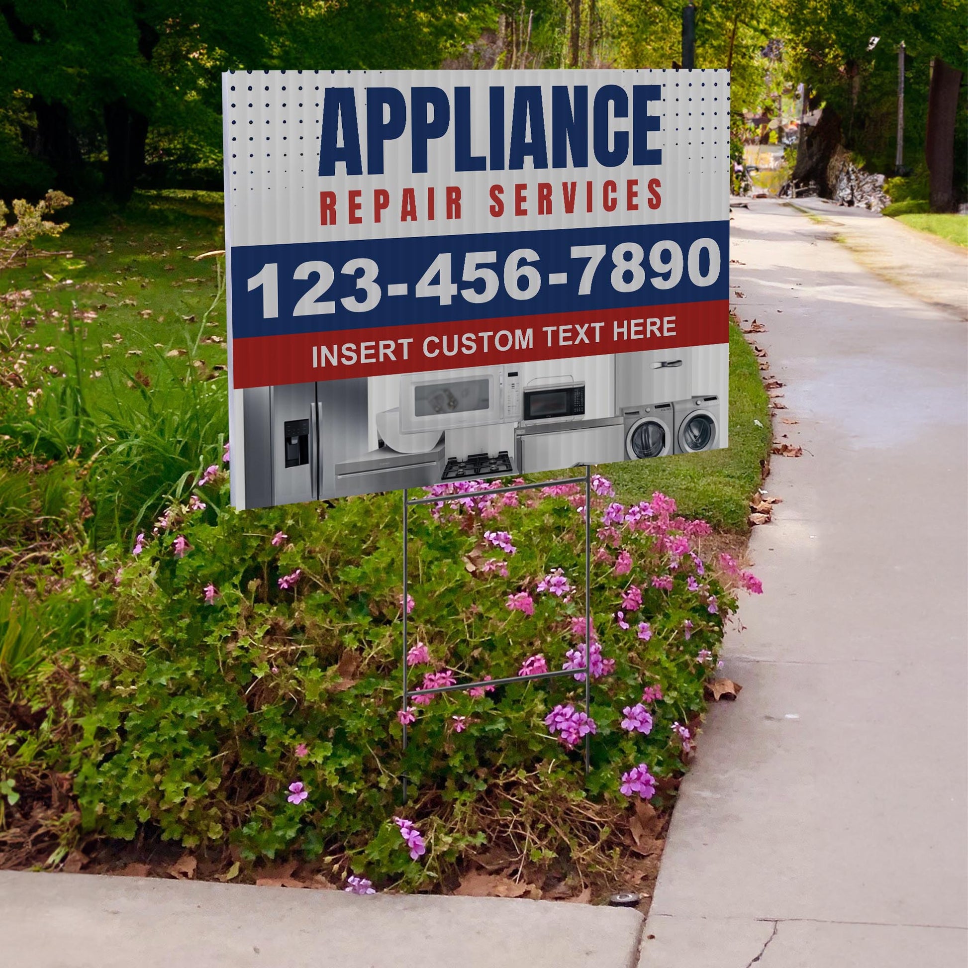 Appliance Repair Services Yard Sign Design 2 -  BFS-APP-24X18-DS-D2-BFS-APP-24X18-SS-D2