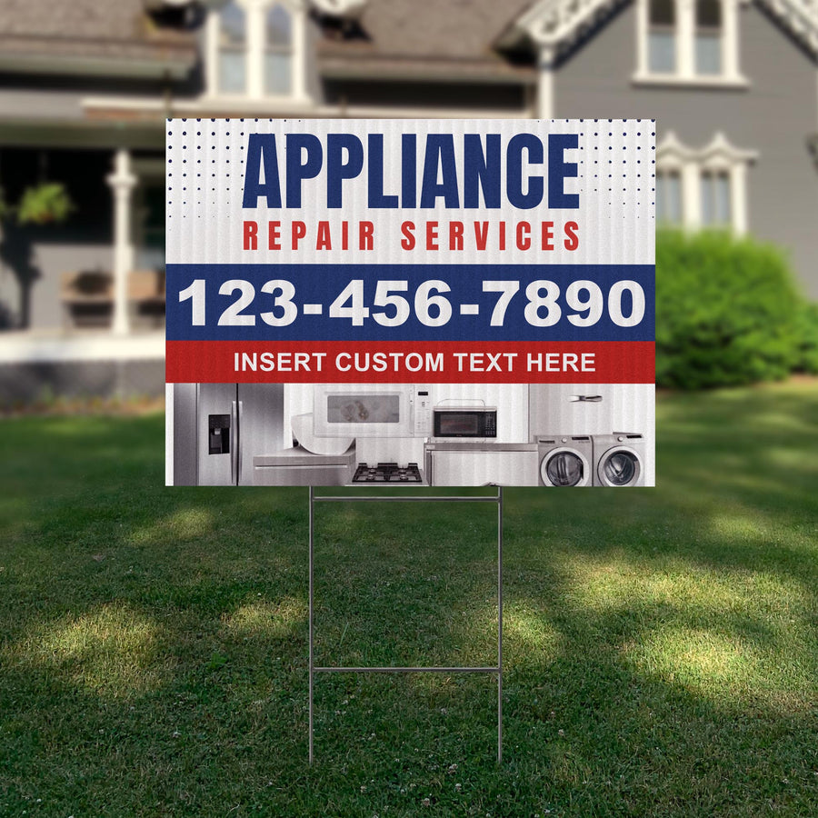 Appliance Repair Services Yard Sign Design 2 -  BFS-APP-24X18-DS-D2-BFS-APP-24X18-SS-D2