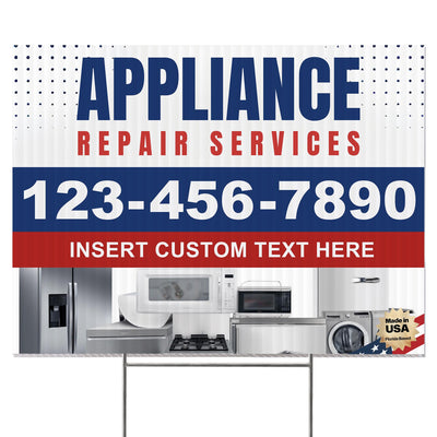 Appliance Repair Services Yard Sign Design 2 -  BFS-APP-24X18-DS-D2-BFS-APP-24X18-SS-D2