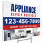 Appliance Repair Services Yard Sign Design 2 -  BFS-APP-24X18-DS-D2-BFS-APP-24X18-SS-D2