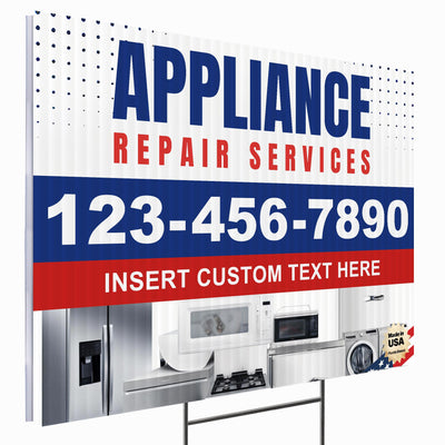 Appliance Repair Services Yard Sign Design 2 -  BFS-APP-24X18-DS-D2-BFS-APP-24X18-SS-D2