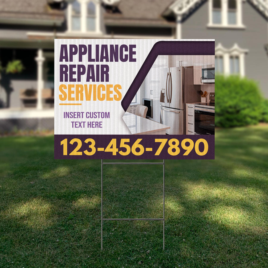 Appliance Repair Services Yard Sign Design 3 -  BFS-APP-24X18-DS-D3-BFS-APP-24X18-SS-D3