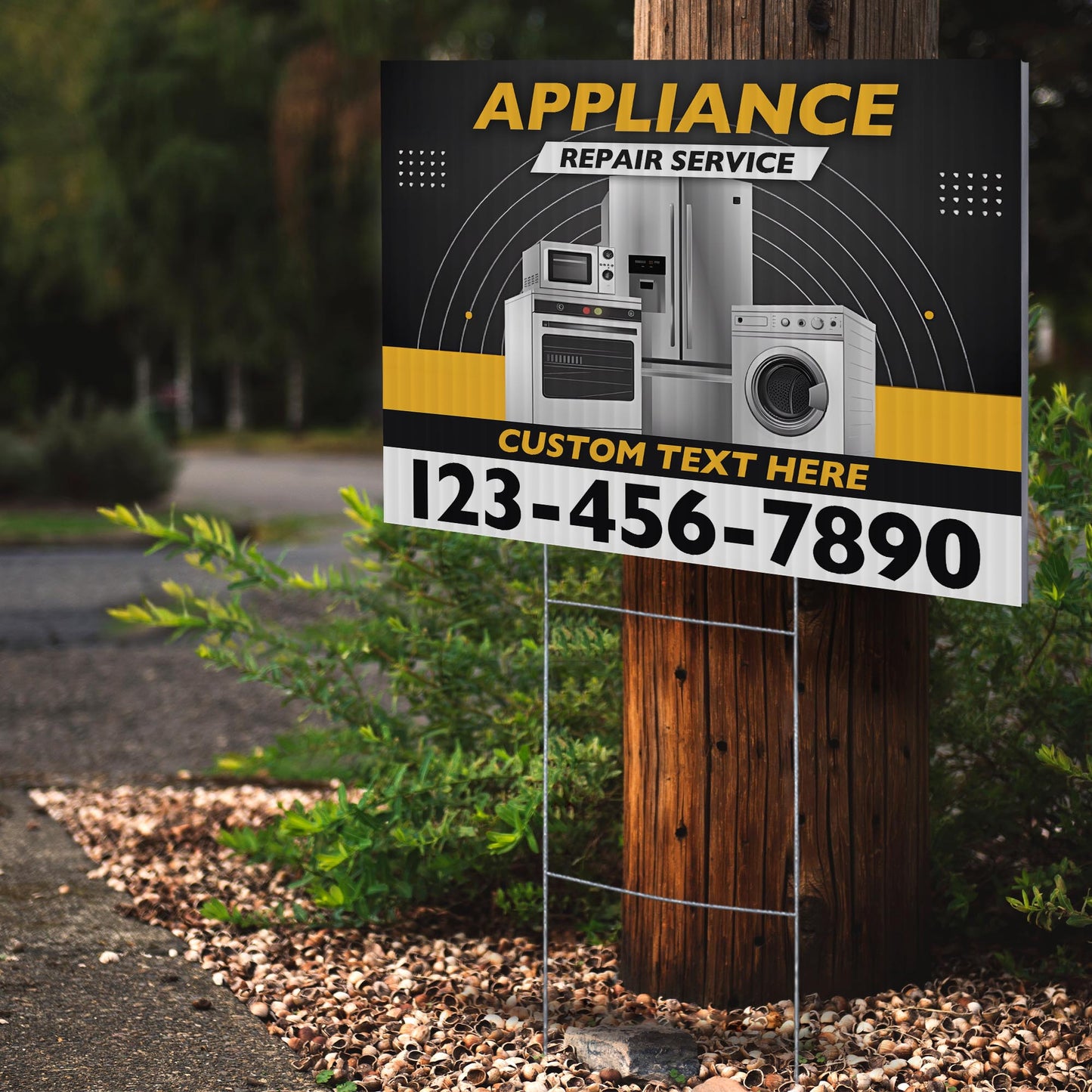 Appliance Repair Services Yard Sign Design 4 -  BFS-APP-24X18-DS-D4-BFS-APP-24X18-SS-D4